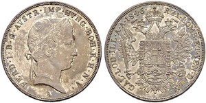 1 Талер Австрийская империя (1804-1867) Серебро Ferdinand I of Austria (1793 - 1875)