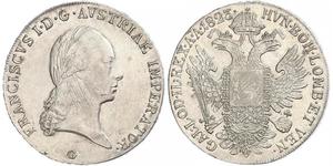 1 Талер Австрийская империя (1804-1867) Серебро Francis II, Holy Roman Emperor (1768 - 1835)