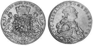 1 Талер Ансбах (княжество) (1398–1792) Серебро Charles Alexander, Margrave of Brandenburg-Ansbach (1736 – 1806)
