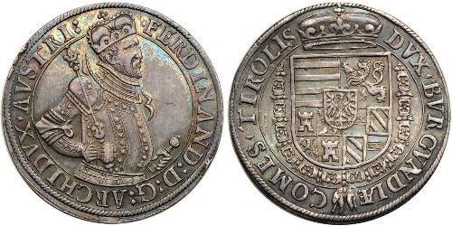 1 Талер Габсбургская империя (1526-1804) Серебро Фердинанд I император Священной Римской империи (1503-1564)