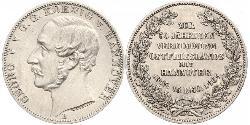 1 Талер Ганновер (королевство) (1814 - 1866) Серебро Георг V (король Ганновера) (1819 - 1878)