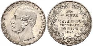 1 Талер Ганновер (королевство) (1814 - 1866) Серебро Георг V (король Ганновера) (1819 - 1878)