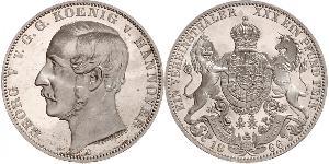 1 Талер Ганновер (королевство) (1814 - 1866) Серебро Георг V (король Ганновера) (1819 - 1878)
