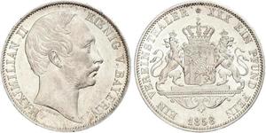 1 Талер Королевство Бавария (1806 - 1918) Серебро Максимилиан II (король Баварии)(1811 - 1864)