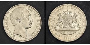 1 Талер Королевство Бавария (1806 - 1918) Серебро Максимилиан II (король Баварии)(1811 - 1864)