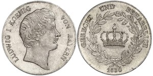 1 Талер Королевство Бавария (1806 - 1918) Серебро Людвиг I (король Баварии)(1786 – 1868)