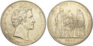 1 Талер Королевство Бавария (1806 - 1918) Серебро Людвиг I (король Баварии)(1786 – 1868)