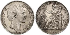 1 Талер Королевство Бавария (1806 - 1918) Серебро Людвиг II (король Баварии)(1845 – 1886)