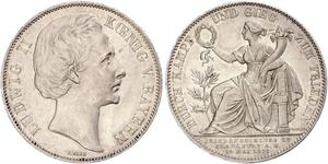 1 Талер Королевство Бавария (1806 - 1918) Серебро Людвиг II (король Баварии)(1845 – 1886)