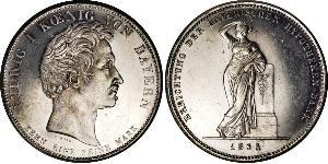 1 Талер Королевство Бавария (1806 - 1918) Серебро Людвиг I (король Баварии)(1786 – 1868)