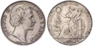1 Талер Королевство Бавария (1806 - 1918) Серебро Людвиг II (король Баварии)(1845 – 1886)