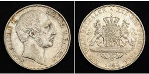 1 Талер Королевство Бавария (1806 - 1918) Серебро Максимилиан II (король Баварии)(1811 - 1864)
