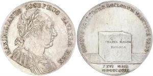 1 Талер Королевство Бавария (1806 - 1918) Серебро Максимилиан I (король Баварии) (1756 - 1825)