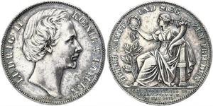 1 Талер Королевство Бавария (1806 - 1918) Серебро Людвиг II (король Баварии)(1845 – 1886)