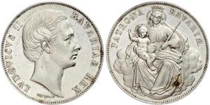 1 Талер Королевство Бавария (1806 - 1918) Серебро Людвиг II (король Баварии)(1845 – 1886)