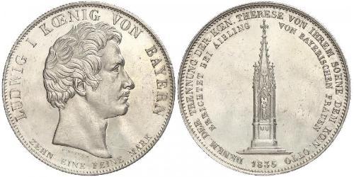 1 Талер Королевство Бавария (1806 - 1918) Серебро Людвиг I (король Баварии)(1786 – 1868)