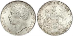 1 Талер Королевство Вюртемберг (1806-1918) Серебро Вильгельм I (король Вюртемберга)