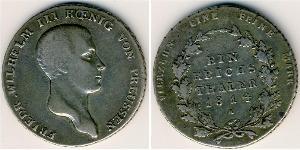 1 Талер Пруссия (королевство) (1701-1918) Серебро Фридрих Вильгельм III, король Пруссии (1770 -1840)