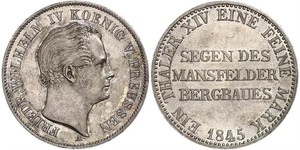1 Талер Пруссия (королевство) (1701-1918) Серебро Фридрих Вильгельм IV (1795 - 1861)