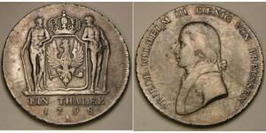 1 Талер Пруссия (королевство) (1701-1918) Серебро Фридрих Вильгельм III, король Пруссии (1770 -1840)