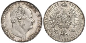 1 Талер Пруссия (королевство) (1701-1918) Серебро Фридрих Вильгельм IV (1795 - 1861)