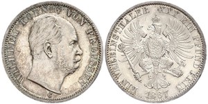 1 Талер Пруссия (королевство) (1701-1918) Серебро Wilhelm I, German Emperor (1797-1888)