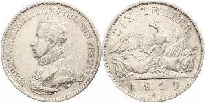 1 Талер Пруссия (королевство) (1701-1918) Серебро Фридрих Вильгельм III, король Пруссии (1770 -1840)