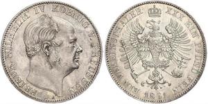 1 Талер Пруссия (королевство) (1701-1918) Серебро Фридрих Вильгельм IV (1795 - 1861)