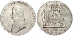 1 Талер Пруссия (королевство) (1701-1918) Серебро Фридрих Вильгельм III, король Пруссии (1770 -1840)