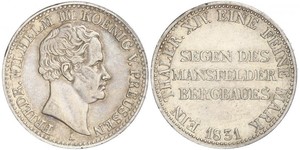1 Талер Пруссия (королевство) (1701-1918) Серебро Фридрих Вильгельм III, король Пруссии (1770 -1840)