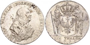1 Талер Пруссия (королевство) (1701-1918) Серебро Фридрих Вильгельм II