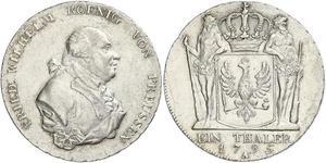 1 Талер Пруссия (королевство) (1701-1918) Серебро Фридрих Вильгельм II