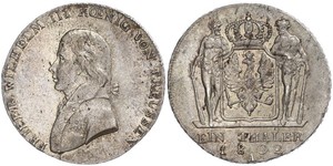 1 Талер Пруссия (королевство) (1701-1918) Серебро Фридрих Вильгельм III, король Пруссии (1770 -1840)