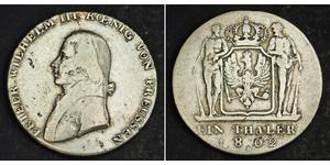 1 Талер Пруссия (королевство) (1701-1918) Серебро Фридрих Вильгельм III, король Пруссии (1770 -1840)