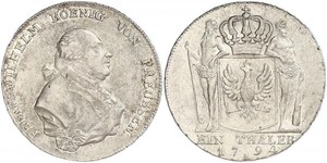 1 Талер Пруссия (королевство) (1701-1918) Серебро Фридрих Вильгельм II
