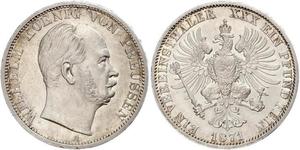 1 Талер Пруссия (королевство) (1701-1918) Серебро Wilhelm I, German Emperor (1797-1888)