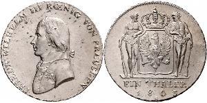 1 Талер Пруссия (королевство) (1701-1918) Серебро Фридрих Вильгельм III, король Пруссии (1770 -1840)