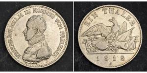 1 Талер Пруссия (королевство) (1701-1918) Серебро Фридрих Вильгельм III, король Пруссии (1770 -1840)