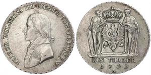1 Талер Пруссия (королевство) (1701-1918) Серебро Фридрих Вильгельм III, король Пруссии (1770 -1840)