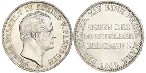 1 Талер Пруссия (королевство) (1701-1918) Серебро Фридрих Вильгельм IV (1795 - 1861)