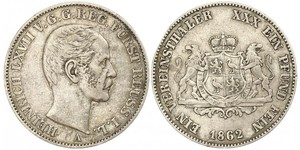 1 Талер Рейсс (старшей линии) (1778 - 1918) Серебро Heinrich LXVII, Prince Reuss Younger Line