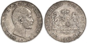 1 Талер Рейсс (старшей линии) (1778 - 1918) Серебро Heinrich LXVII, Prince Reuss Younger Line