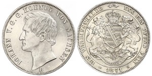 1 Талер Саксония (королевство) (1806 - 1918) Серебро Иоганн (король Саксонии)