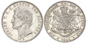 1 Талер Саксония (королевство) (1806 - 1918) Серебро Иоганн (король Саксонии)