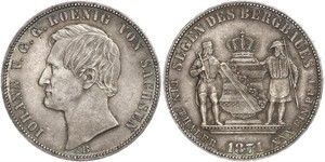 1 Талер Саксония (королевство) (1806 - 1918) Серебро Иоганн (король Саксонии)