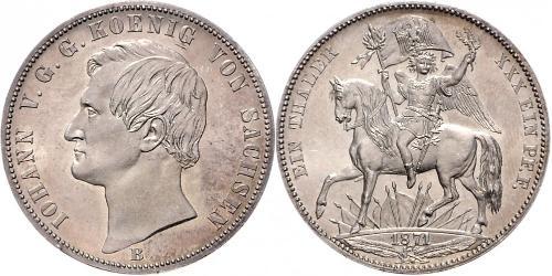 1 Талер Саксония (королевство) (1806 - 1918) Серебро Иоганн (король Саксонии)