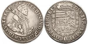 1 Талер Священная Римская империя (962-1806) Серебро Ferdinand II, Holy Roman Emperor  (1578 -1637)