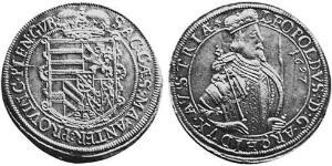 1 Талер Эльзас Серебро Леопольд V Австрийский (1586 – 1632)