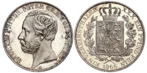 1 Талер Grand Duchy of Oldenburg (1814 - 1918) Срібло Peter II, Grand Duke of Oldenburg (1827 - 1900)