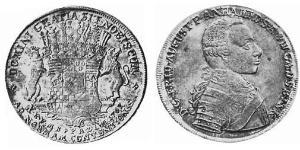 1 Талер Principality of Anhalt-Zerbst (1544 - 1796) Срібло Frederick Augustus, Prince of Anhalt-Zerbst (1734 – 1793)